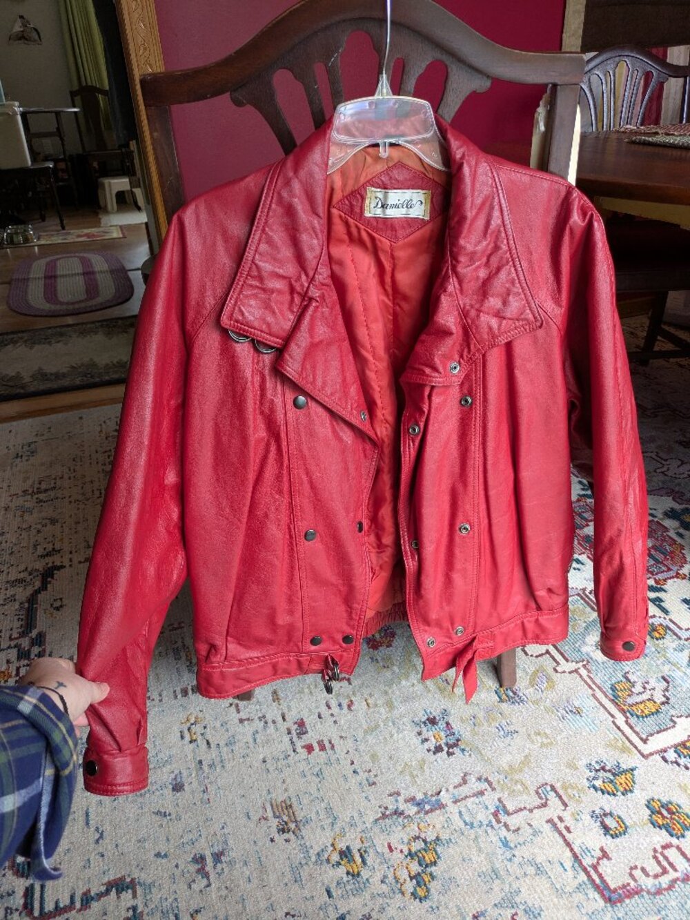 Vintage 80s Danielle Red Leather Biker Jacket